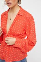 Colette Printed Buttondown Top By Free People